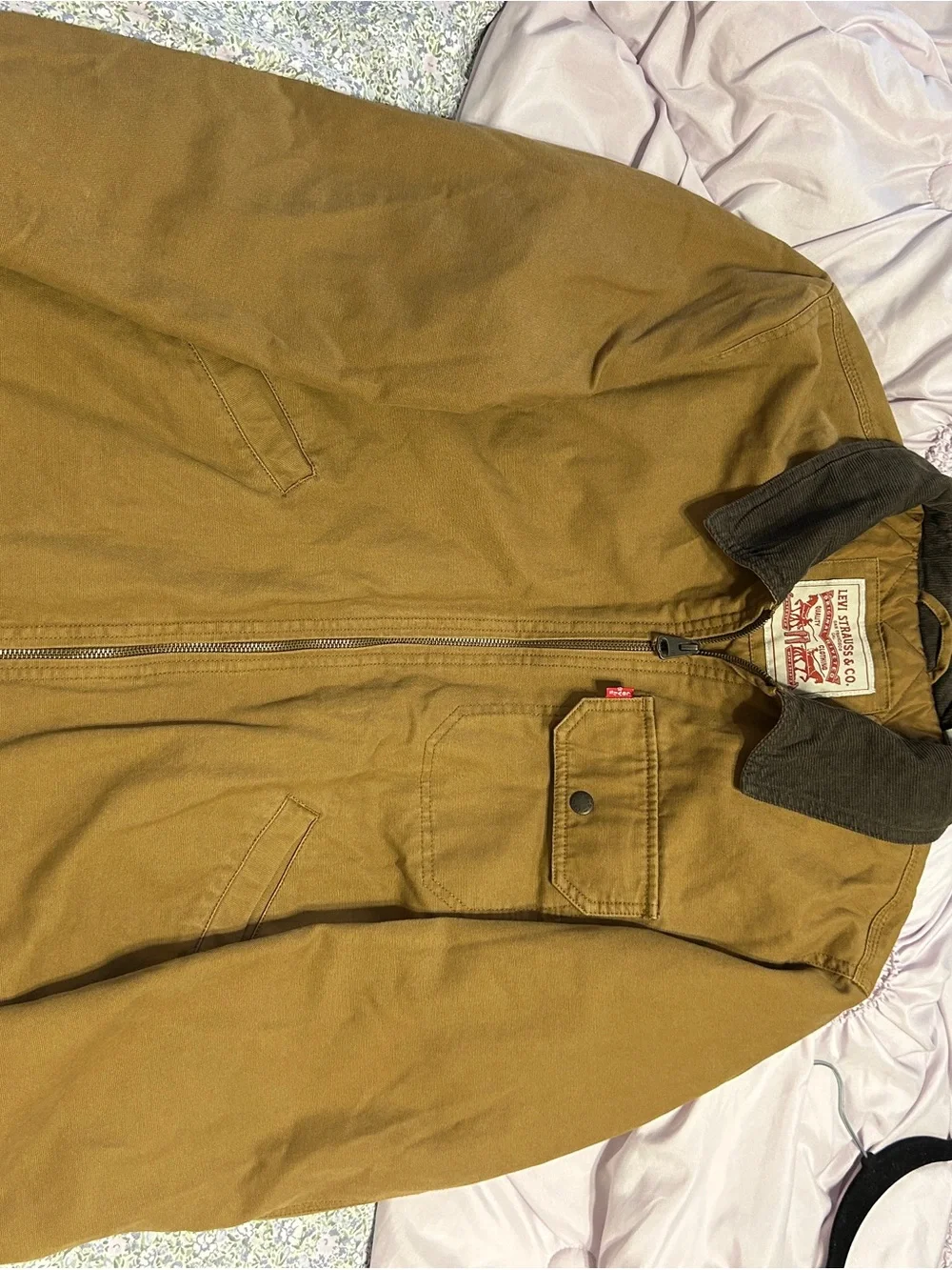 Levi's Tan Canvas Field Jacket with Dark Brown Corduroy Collar